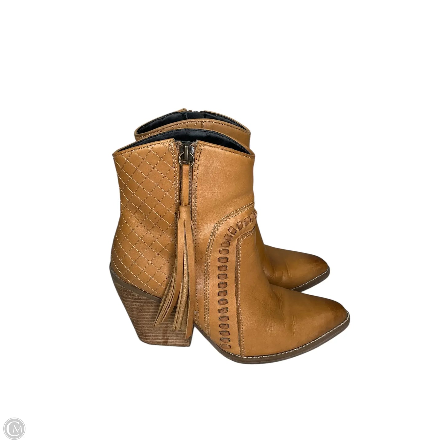 Boots Ankle Heels By Dingo In Brown, Size: 6.5