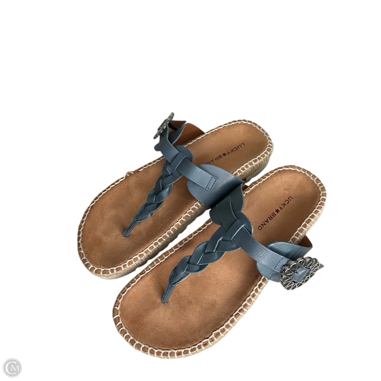 Sandals Flip Flops By Lucky Brand In Blue & Brown, Size: 7.5