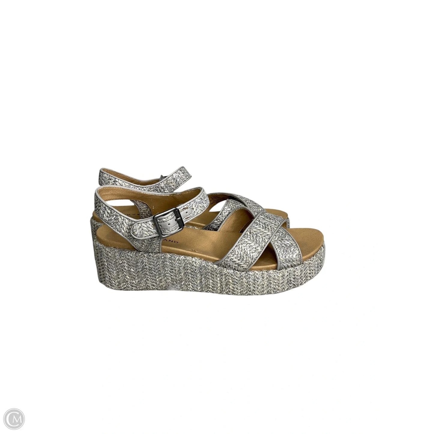 Sandals Heels Platform By Lucky Brand In Grey, Size: 8.5