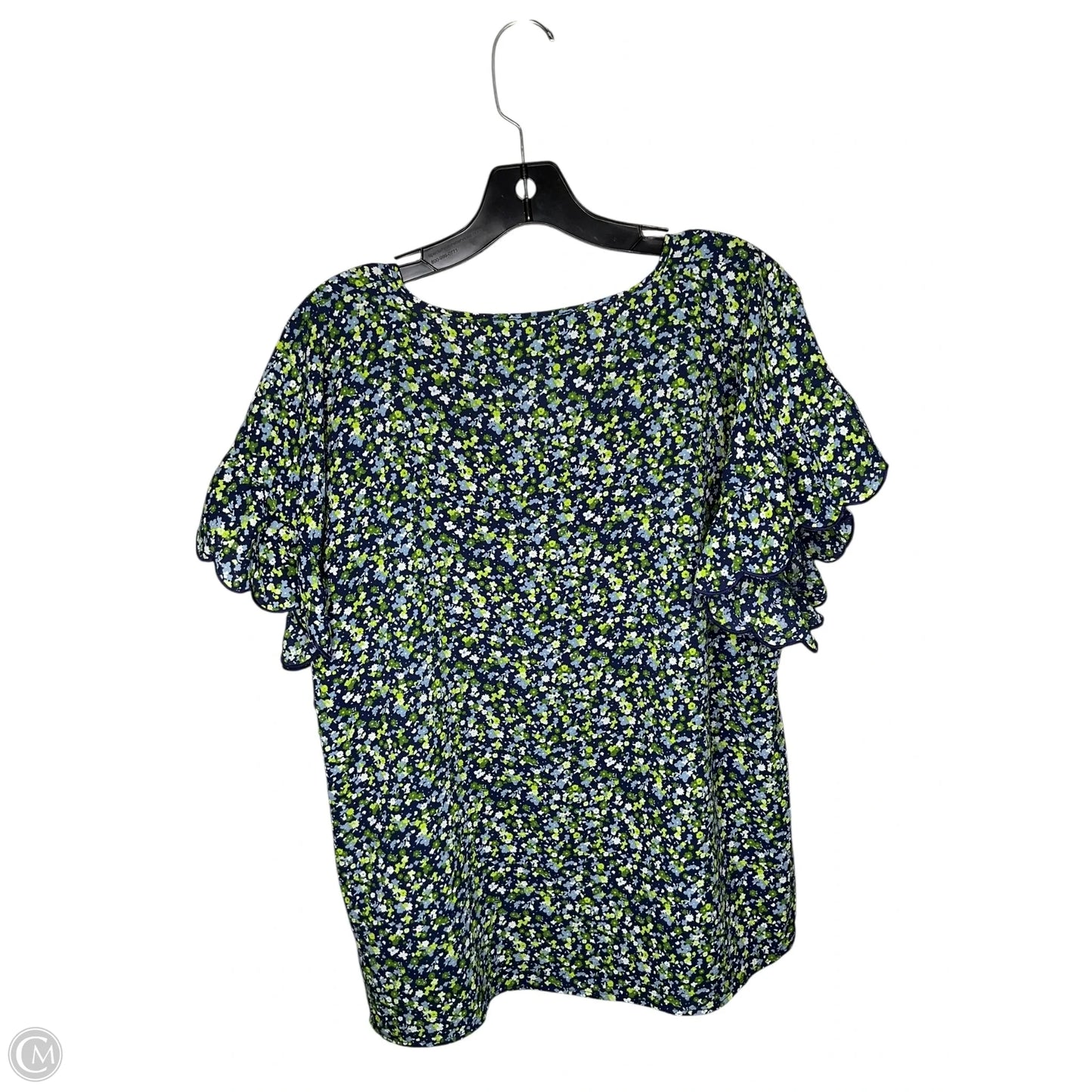 Top Short Sleeve By Michael By Michael Kors In Blue & Green, Size: L