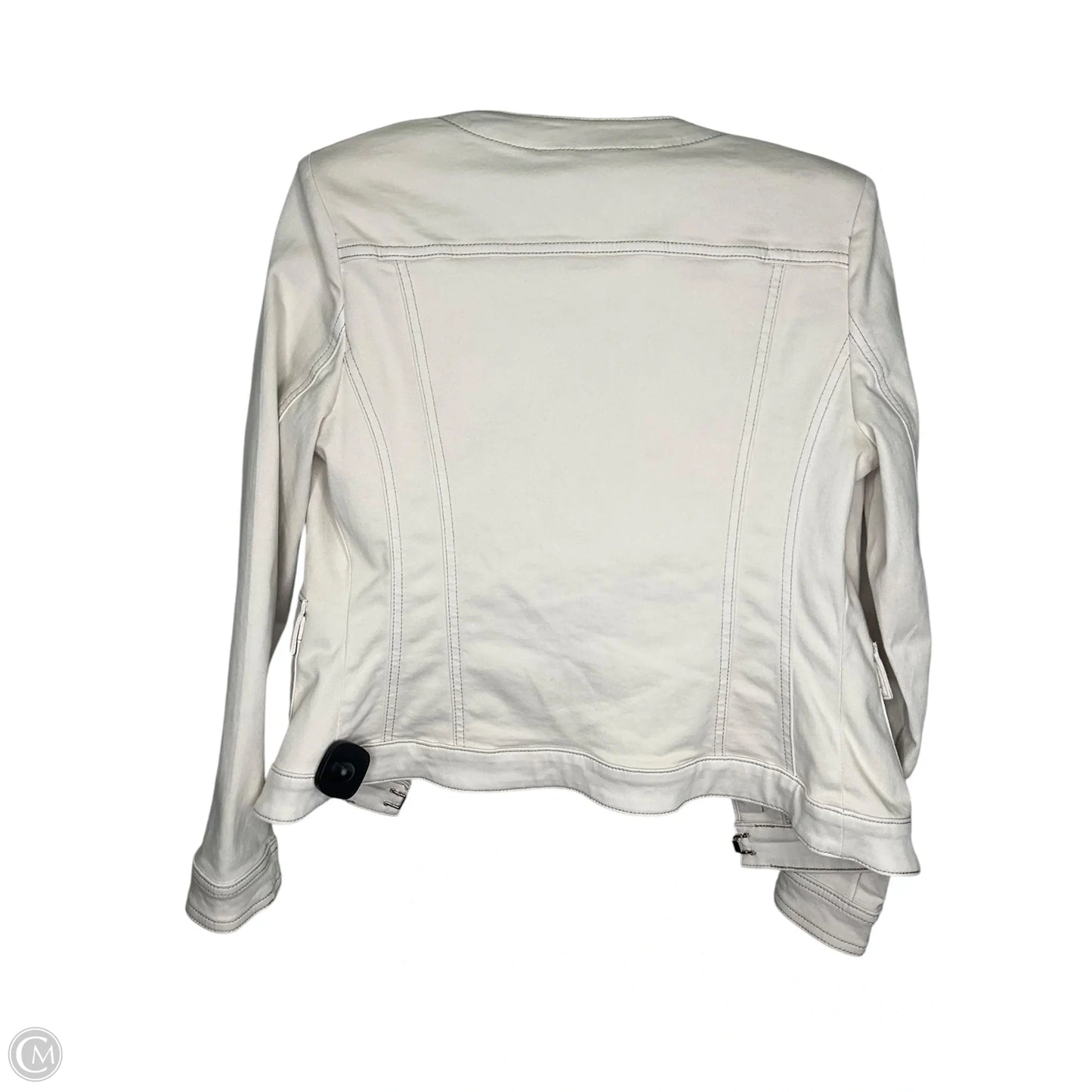 Jacket Denim By White House Black Market In Cream Denim, Size: Xs