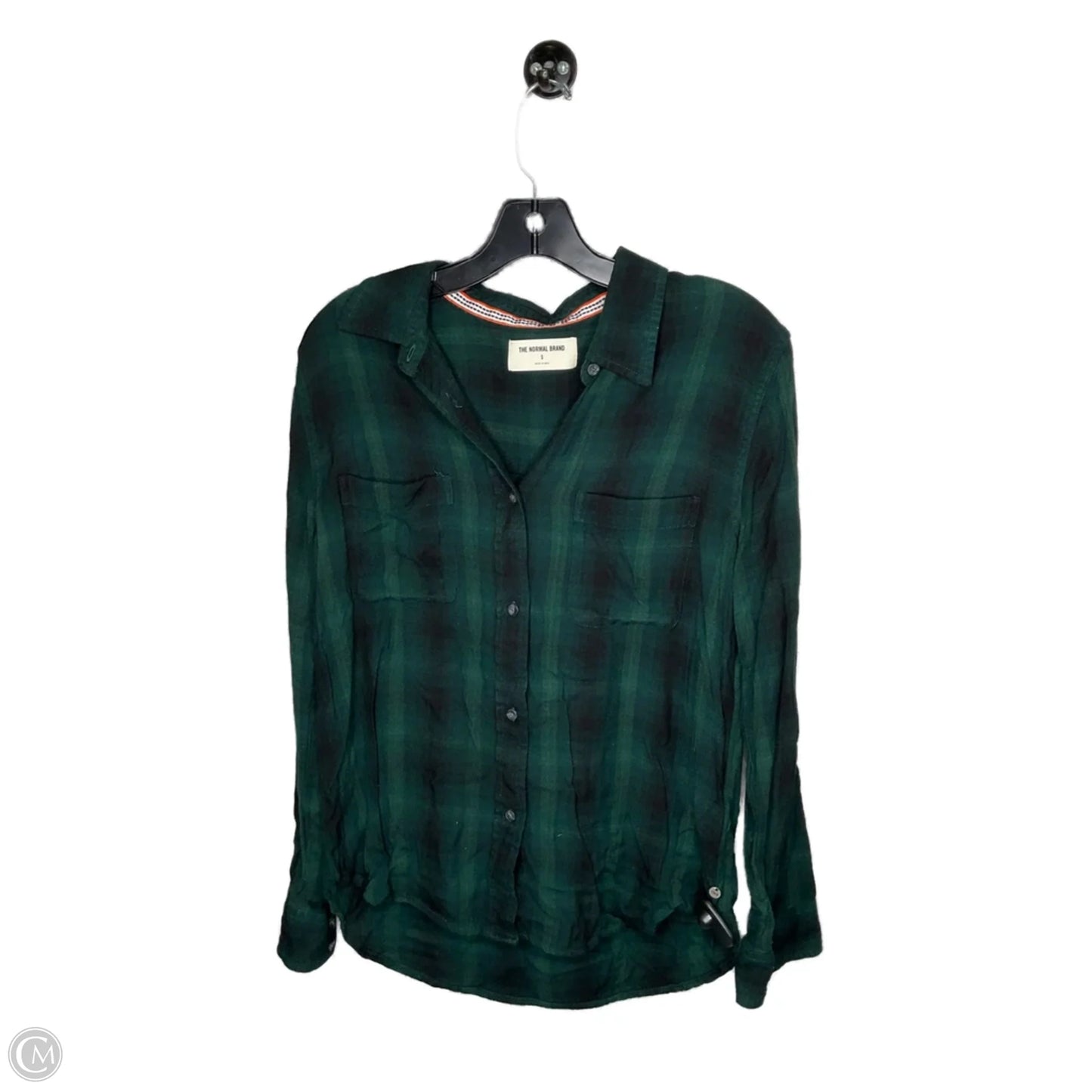 Top Long Sleeve By Clothes Mentor In Plaid Pattern, Size: S