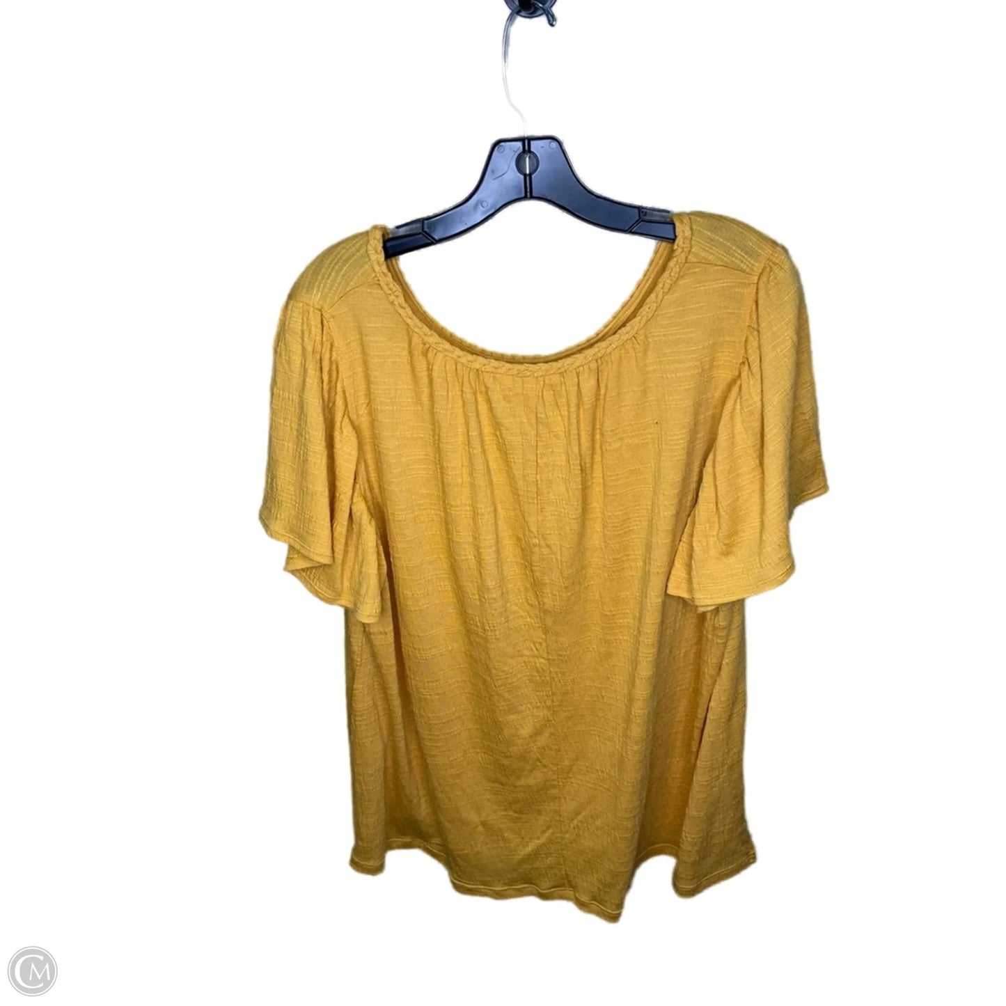 Top Short Sleeve By Max Studio In Yellow, Size: 1x
