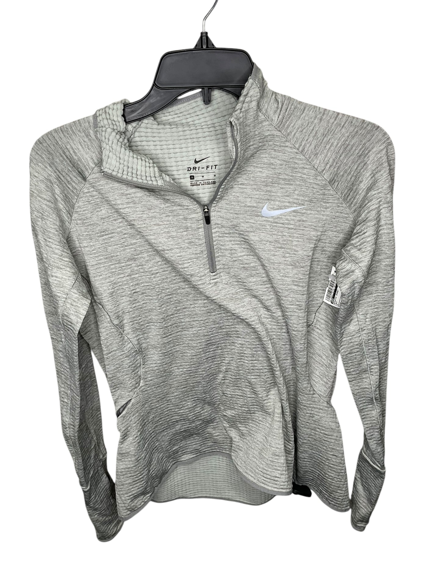 Athletic Jacket By Nike In Grey, Size: M