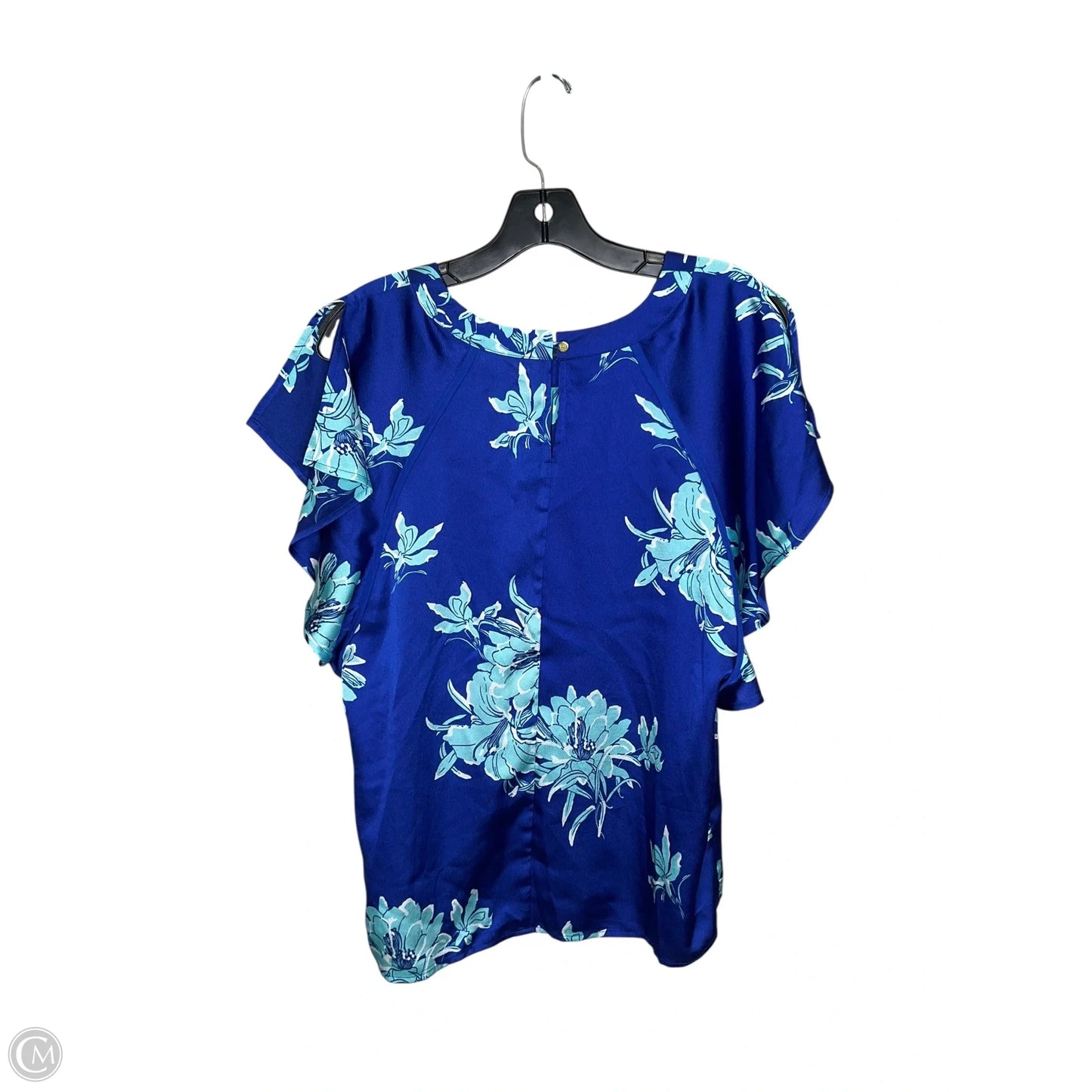 Top Short Sleeve By Liz Claiborne In Blue, Size: L