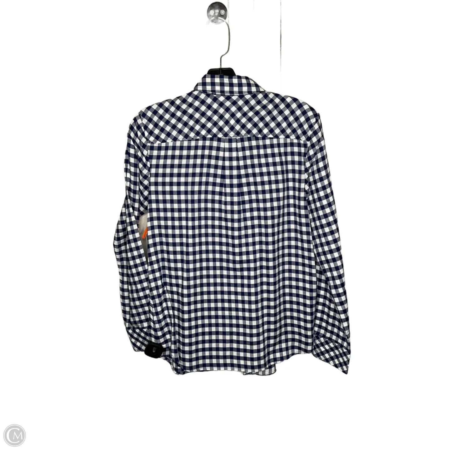 Blouse Long Sleeve By Talbots In Blue & White, Size: Xs