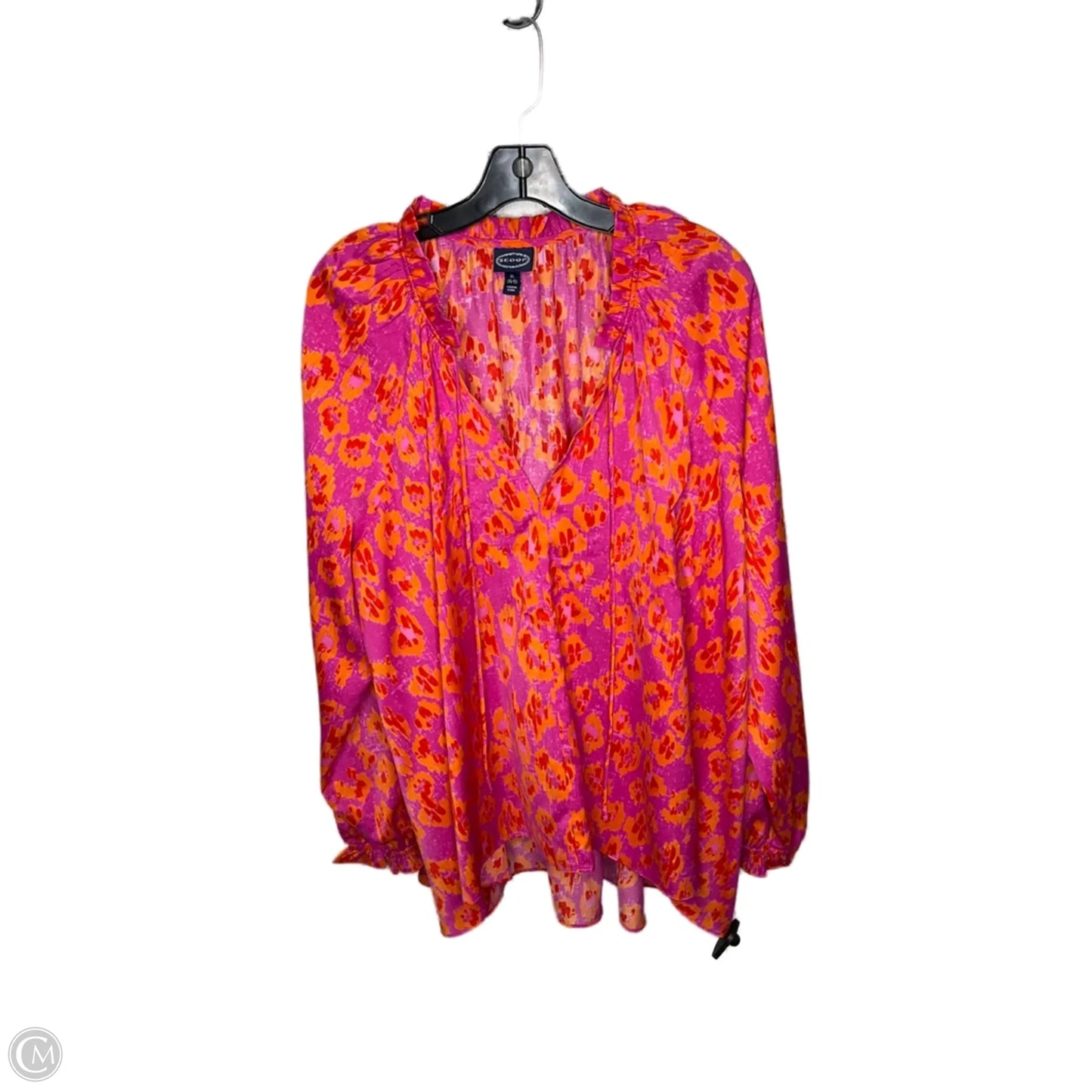 Top 3/4 Sleeve By Scoop In Pink, Size: Xl