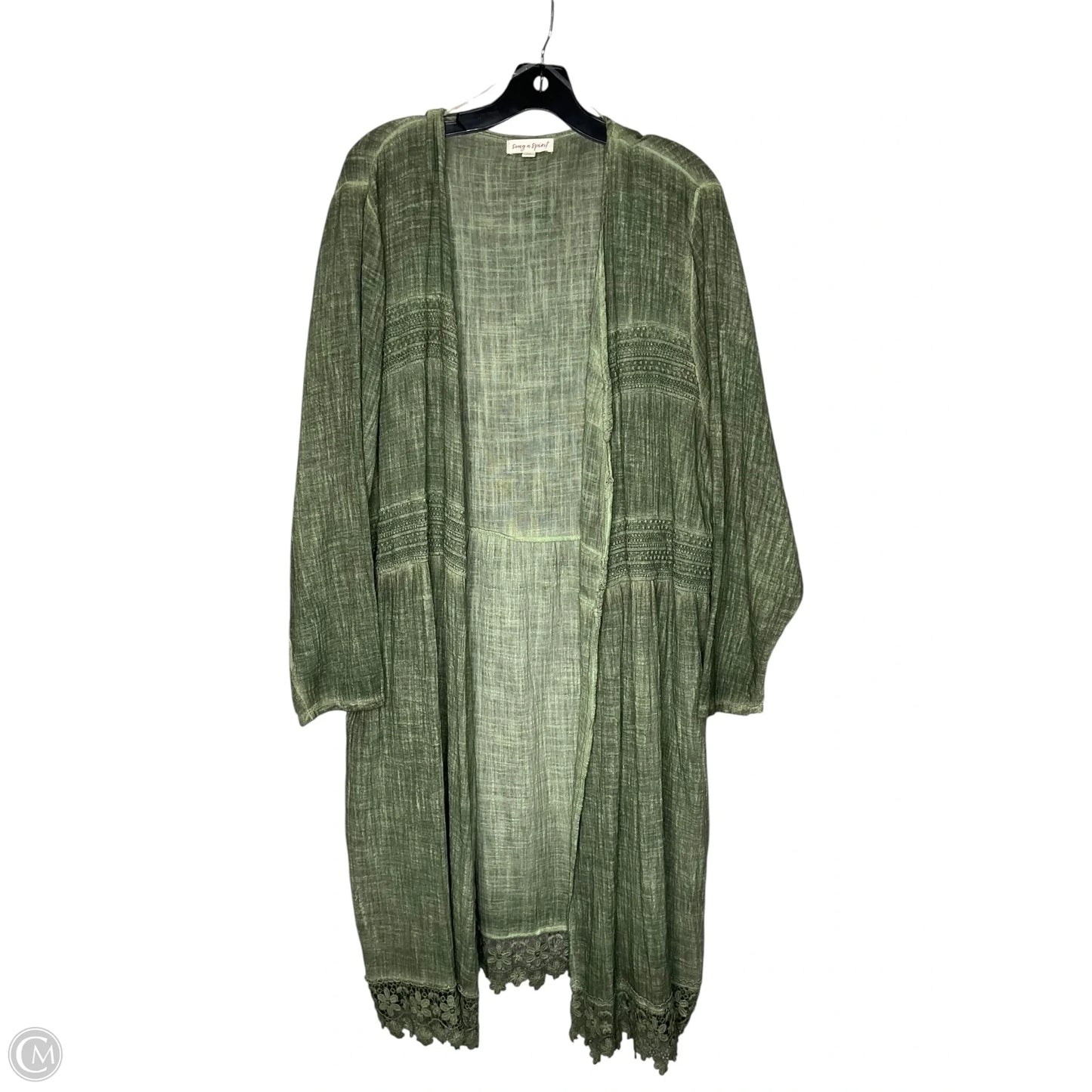 Kimono By Clothes Mentor In Green, Size: 2x
