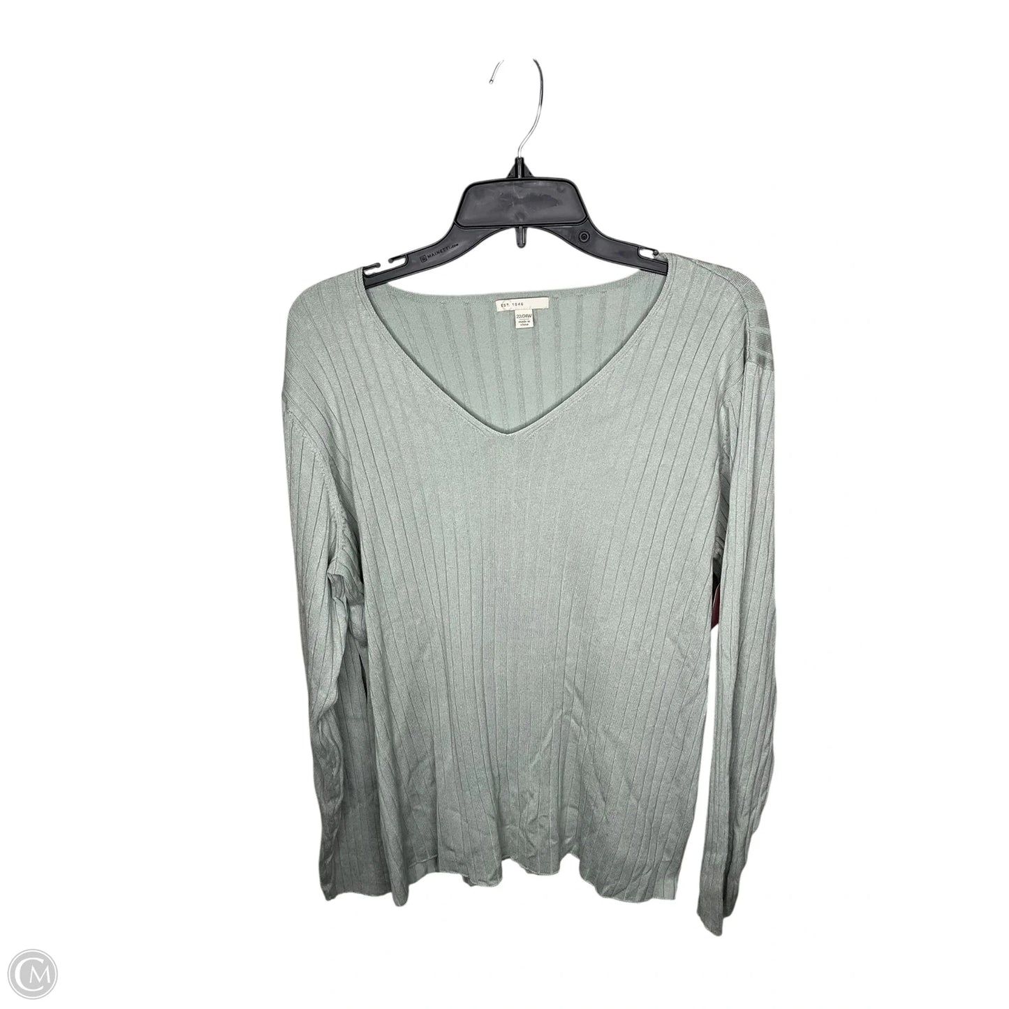 Top Long Sleeve By Cato In Green, Size: 3x