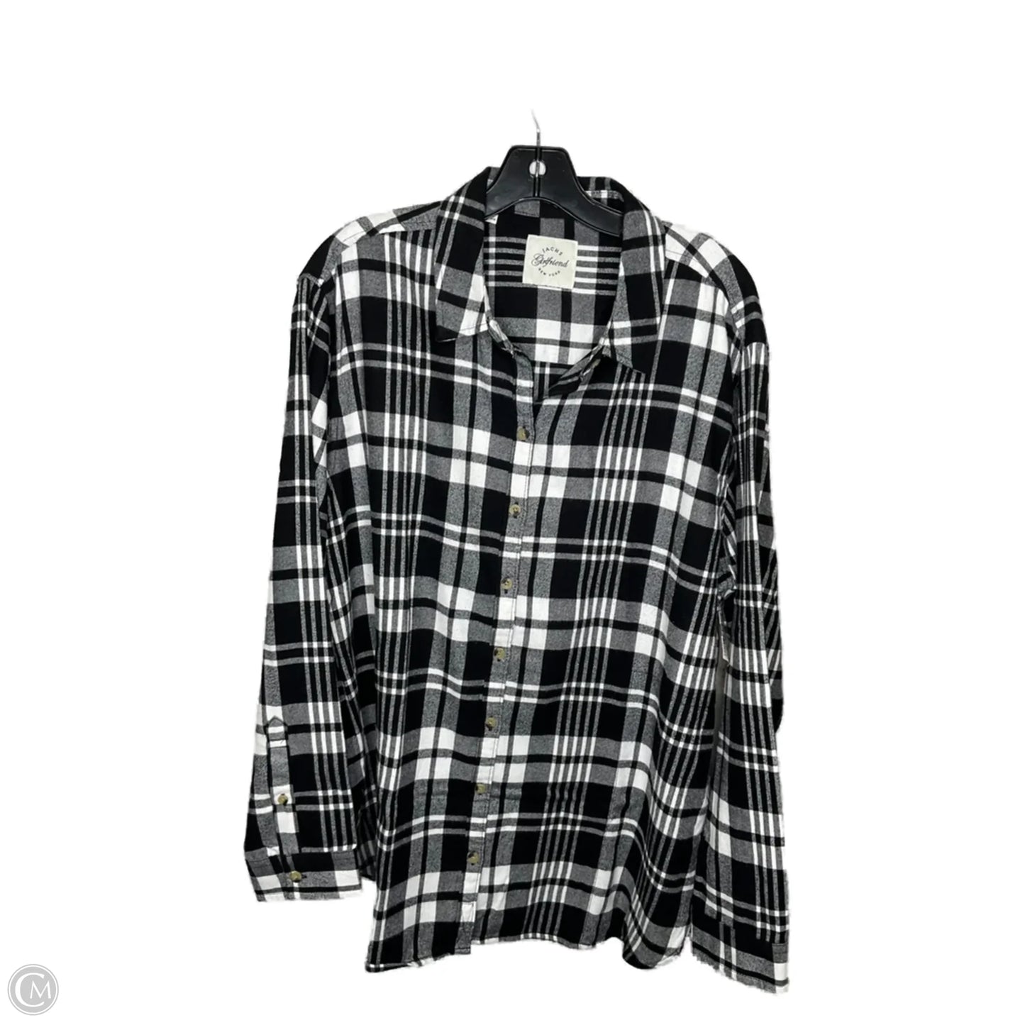 Top Long Sleeve By Jachs Girlfirend In Plaid Pattern, Size: 2x