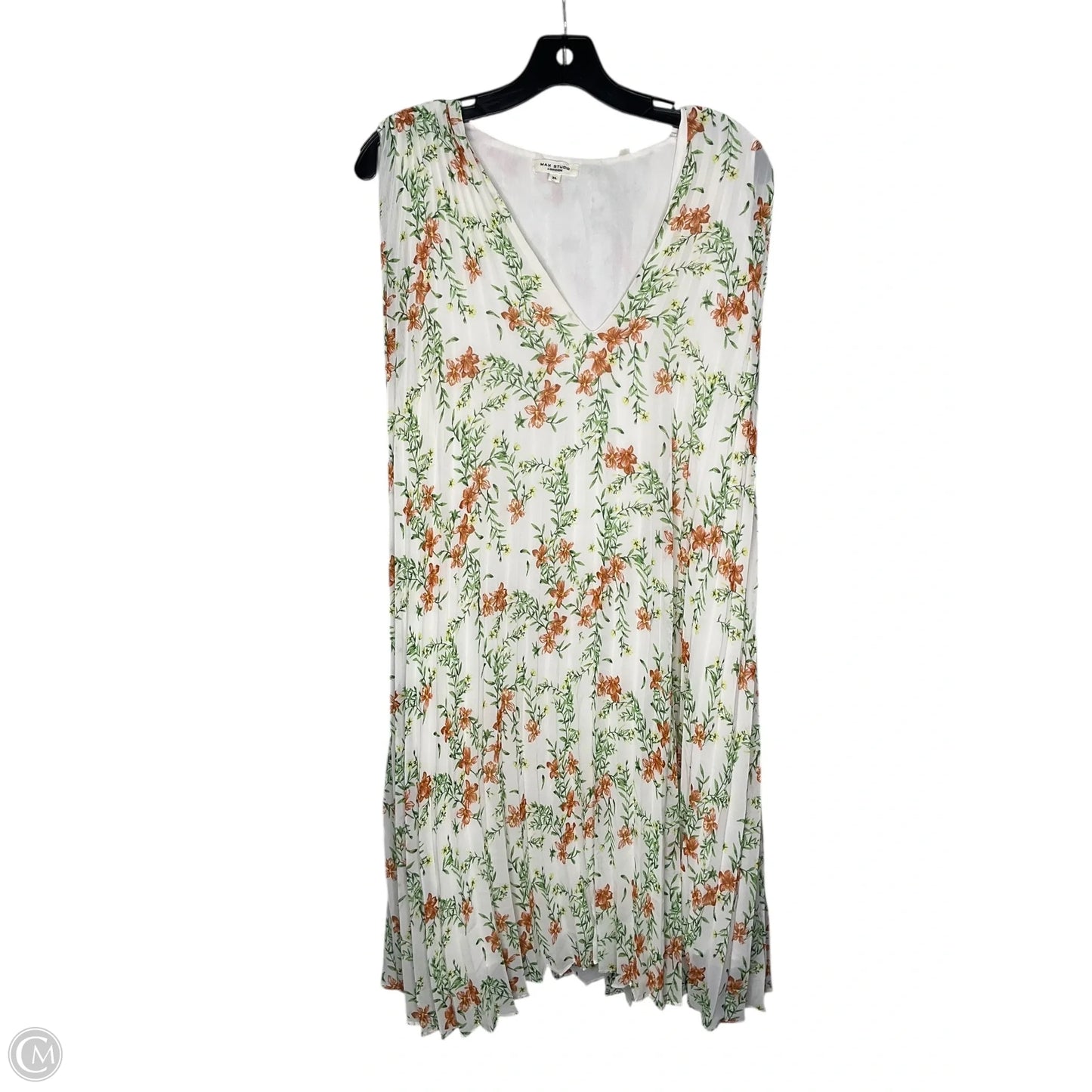 Dress Casual Maxi By Max Studio In Green & White, Size: Xl