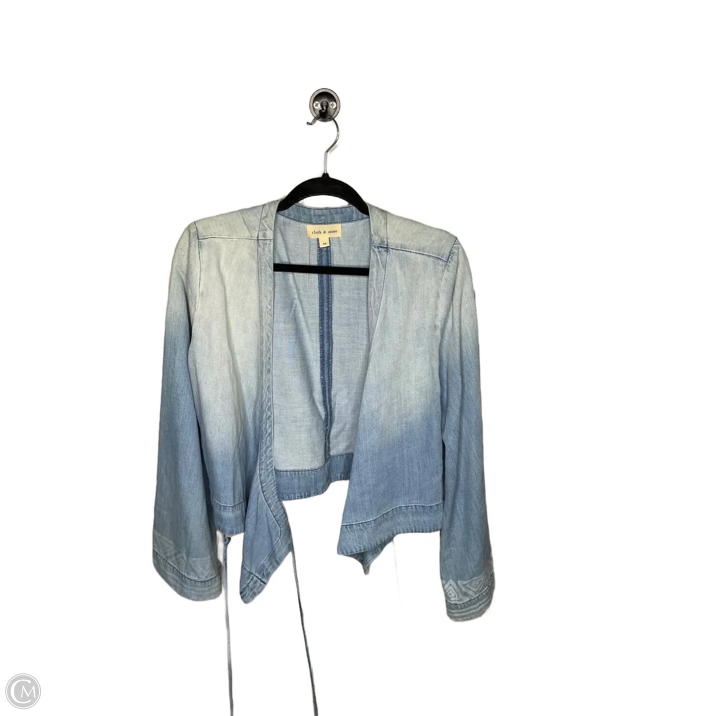 Top Long Sleeve By Cloth & Stone In Blue Denim, Size: M