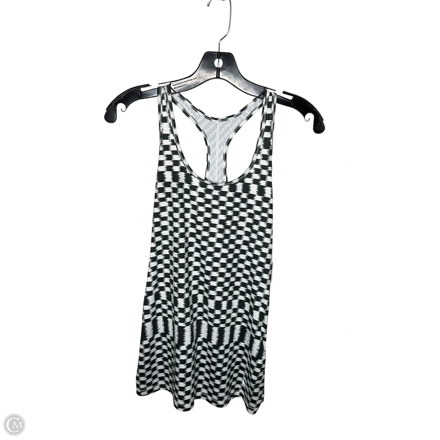 Athletic Tank Top By Nike Apparel In Black & White, Size: M