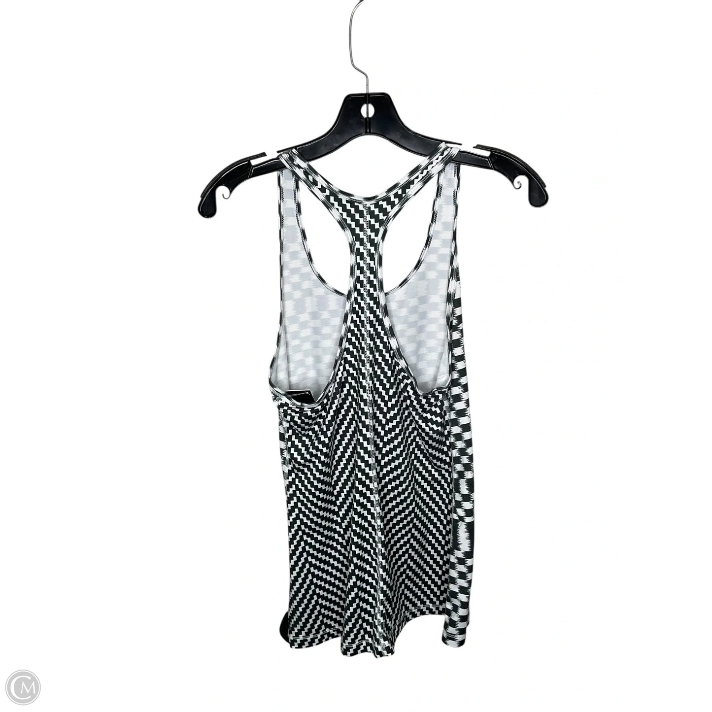 Athletic Tank Top By Nike Apparel In Black & White, Size: M