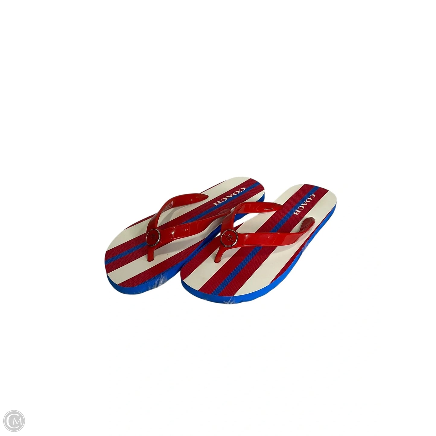Sandals Designer By Coach In Red & White, Size: 7