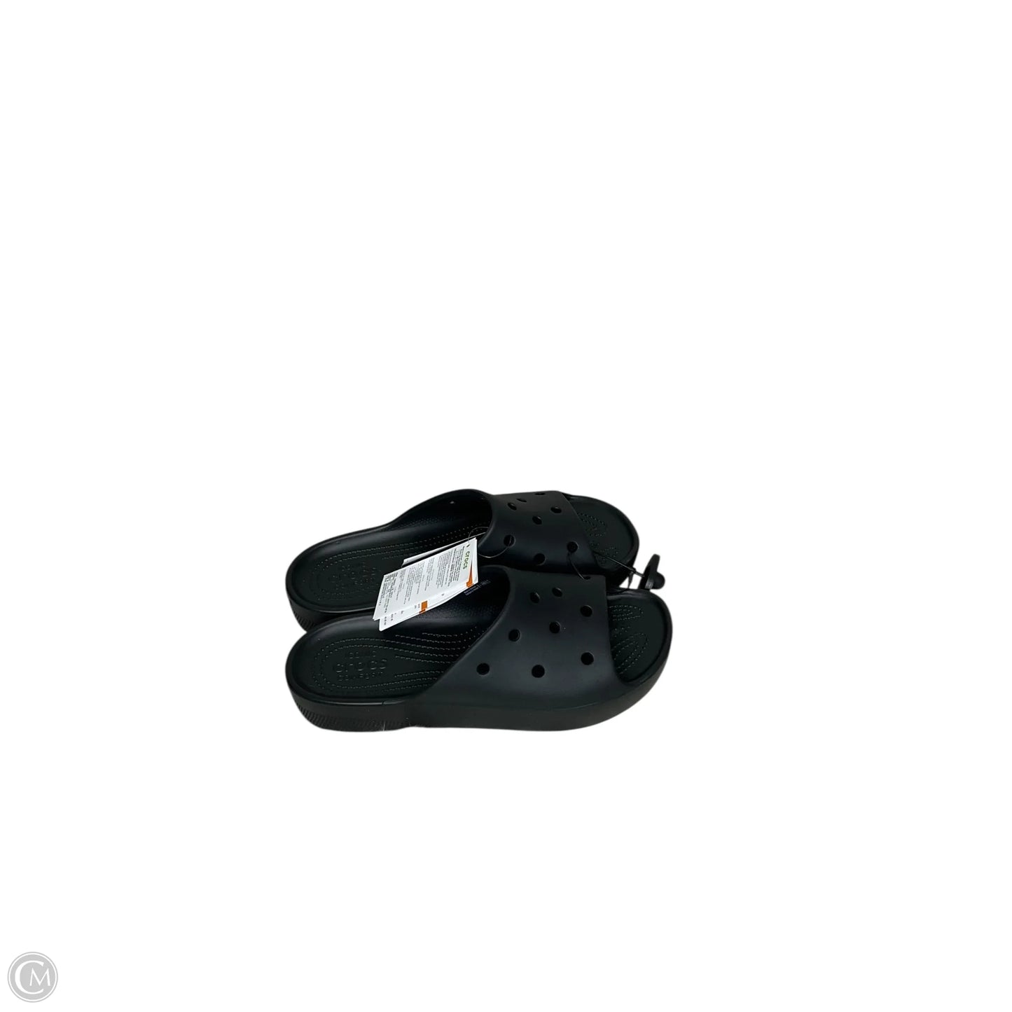 Sandals Flats By Crocs In Black, Size: 11