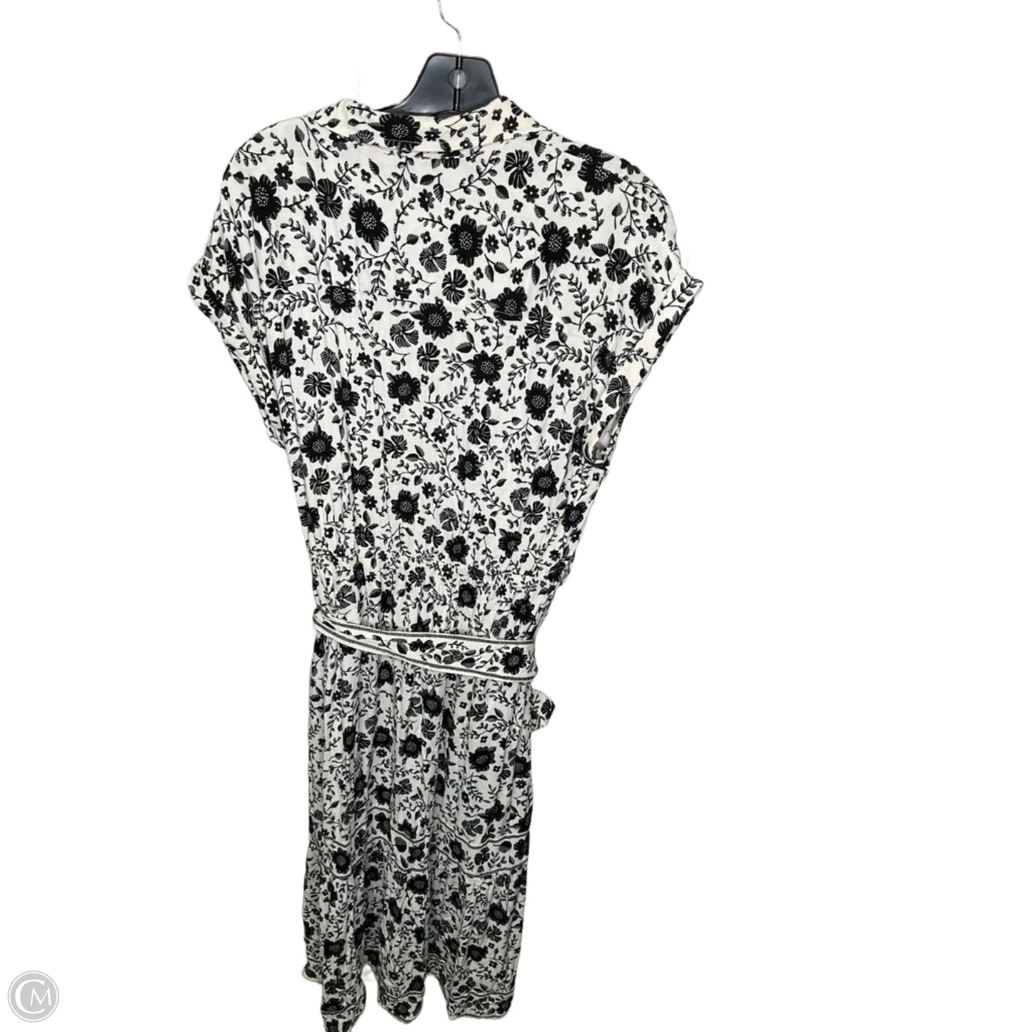 Dress Casual Midi By Lucky Brand In Black & Cream, Size: L