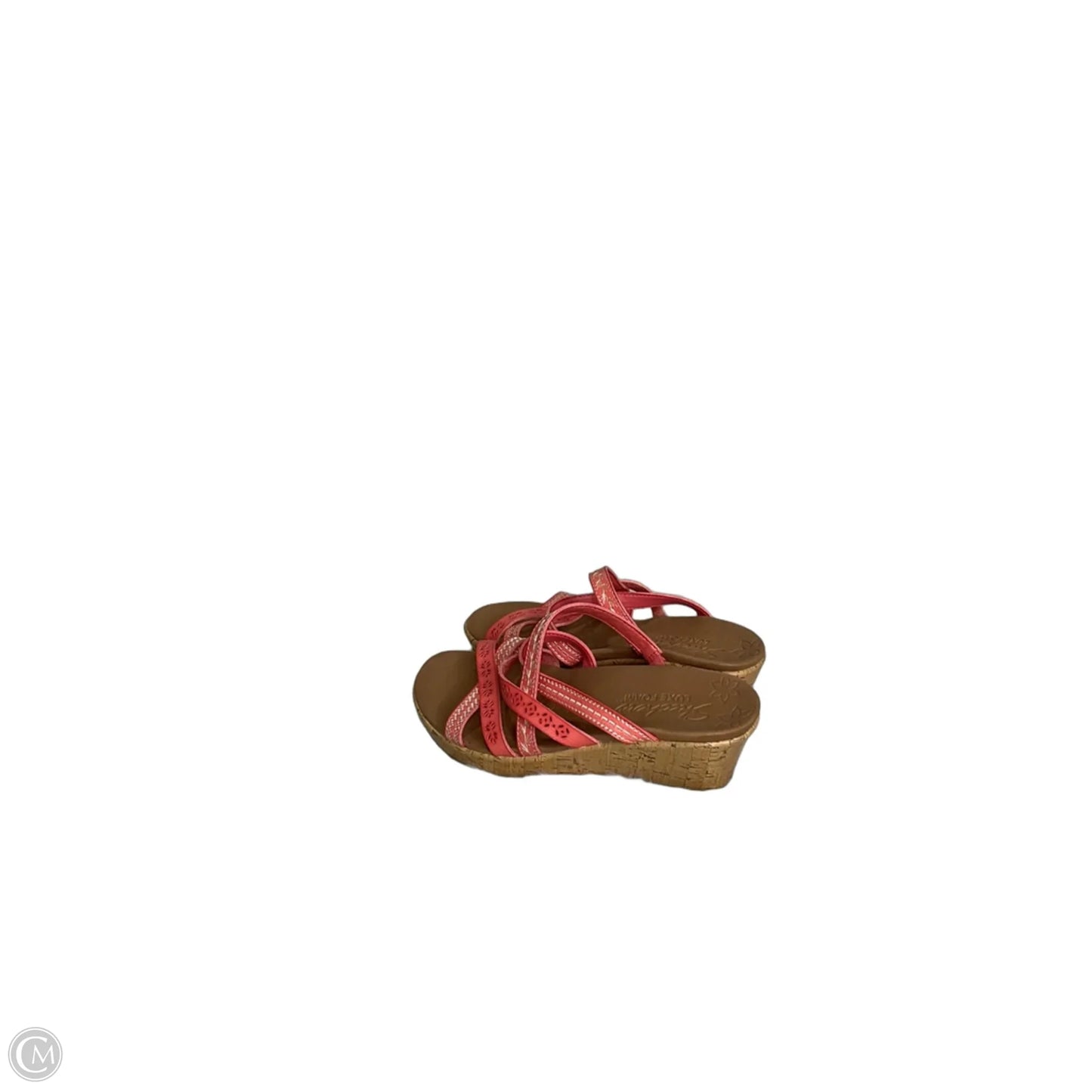 Sandals Heels Wedge By Skechers In Coral, Size: 7