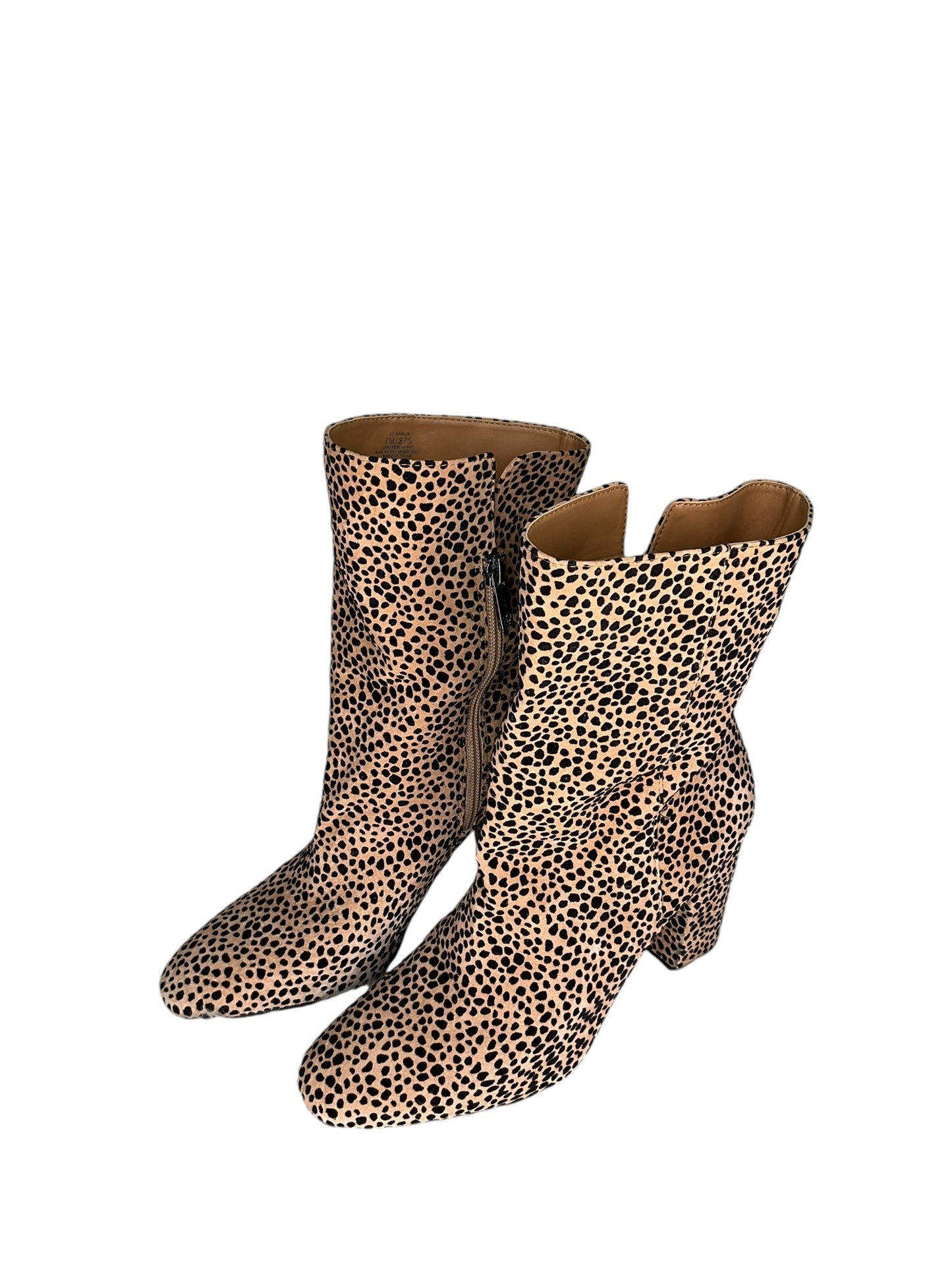 Boots Ankle Heels By Jessica Simpson In Animal Print, Size: 7