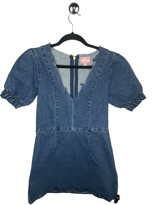 Dress Casual Short By Show Me Your Mumu In Blue Denim, Size: M