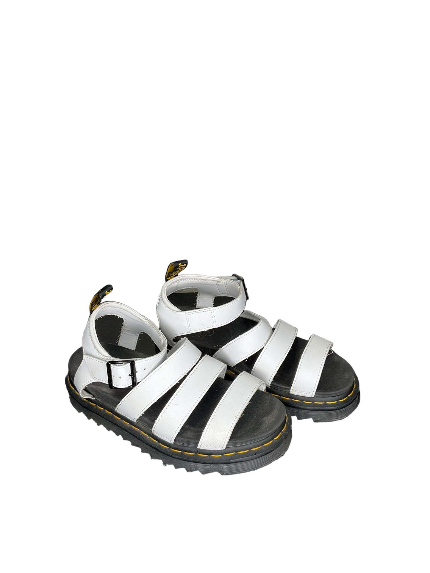 Sandals Heels Platform By Dr Martens In Black & White, Size: 8