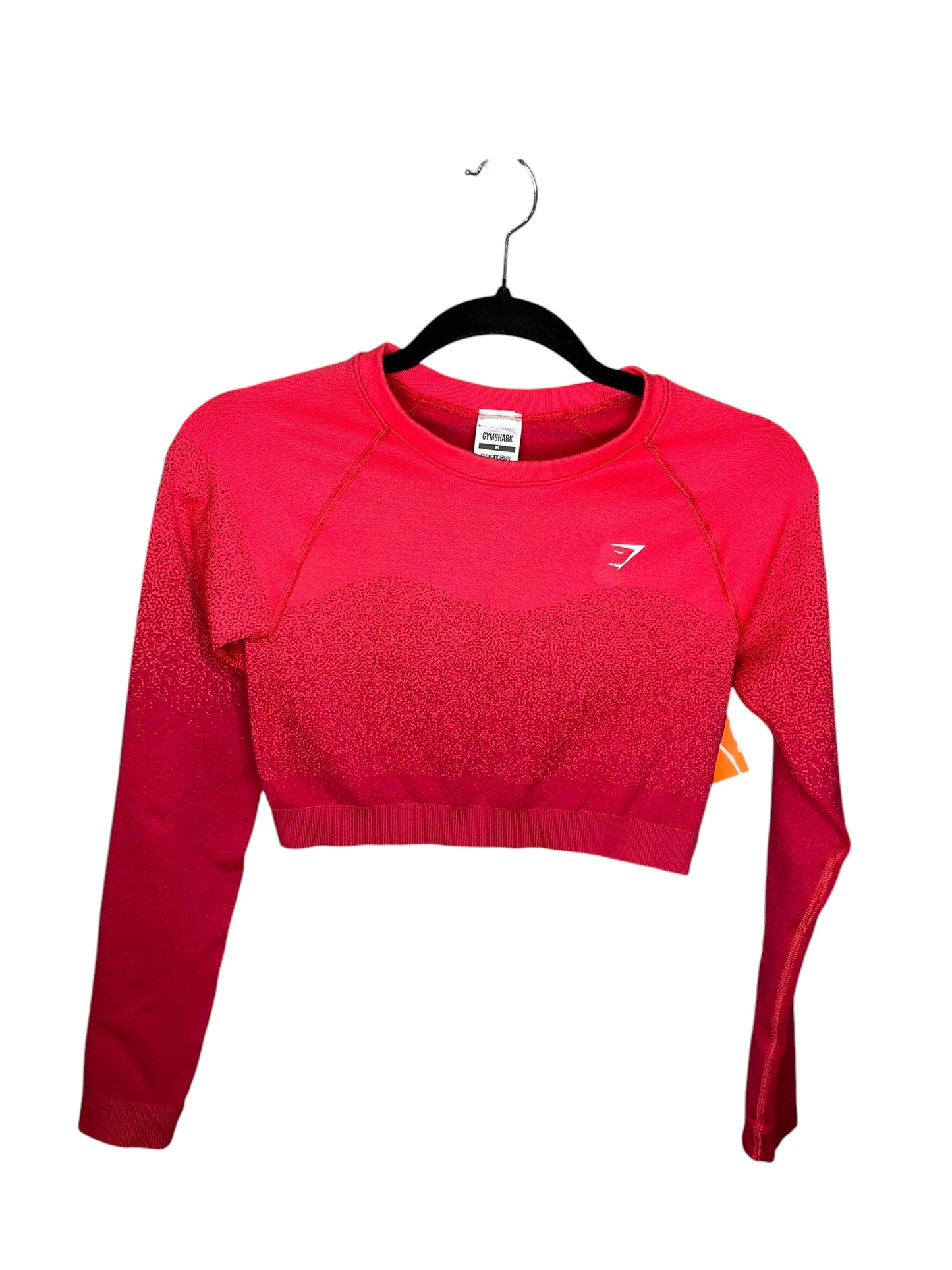 Athletic Top Long Sleeve Crewneck By Gym Shark In Red, Size: M