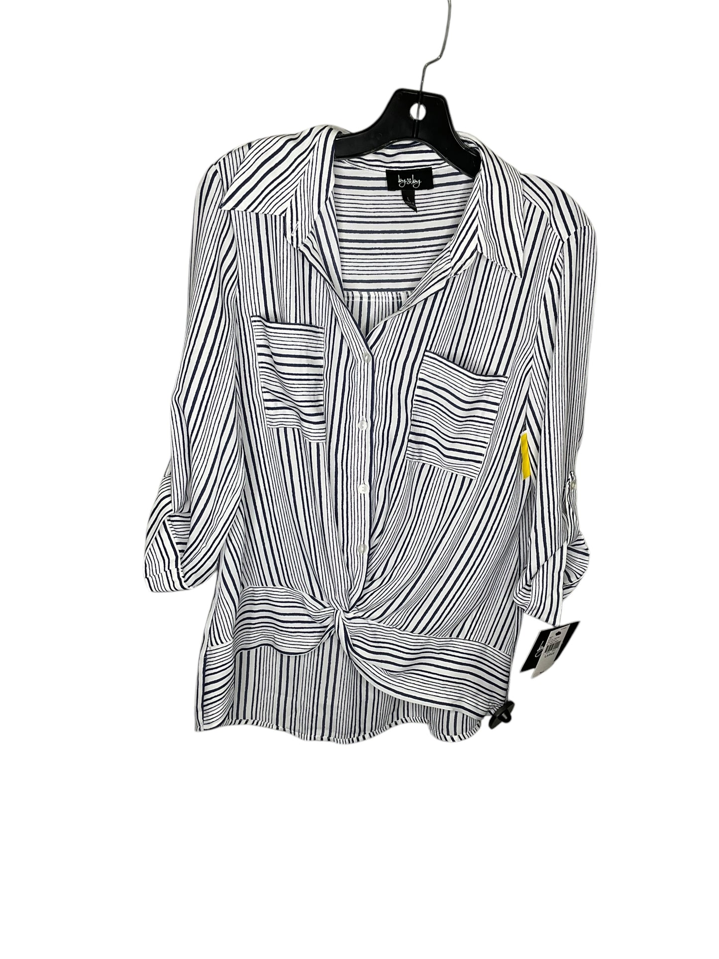 Top Long Sleeve By By & By In Striped Pattern, Size: L