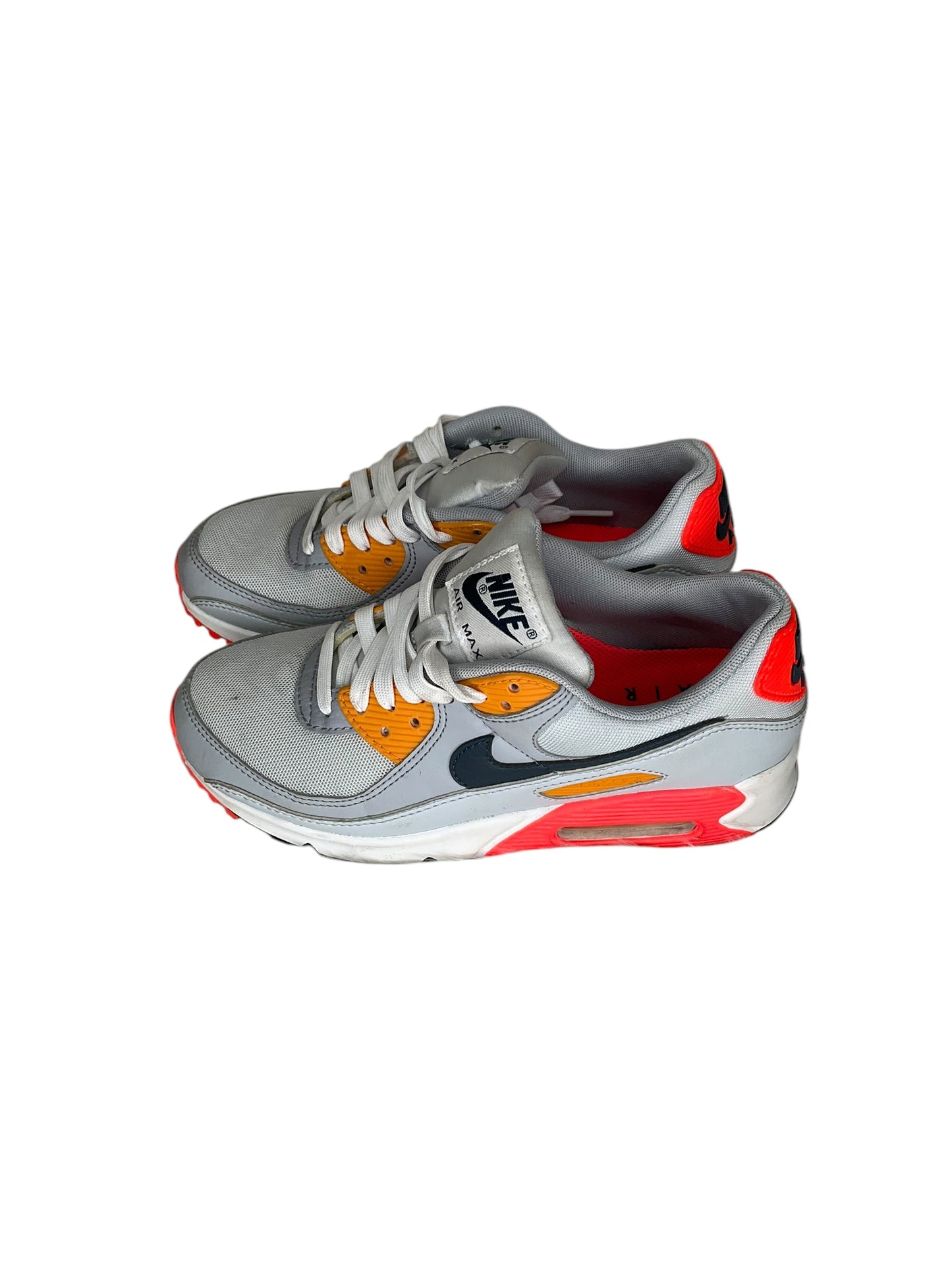 Shoes Sneakers By Nike In Grey & Orange, Size: 7