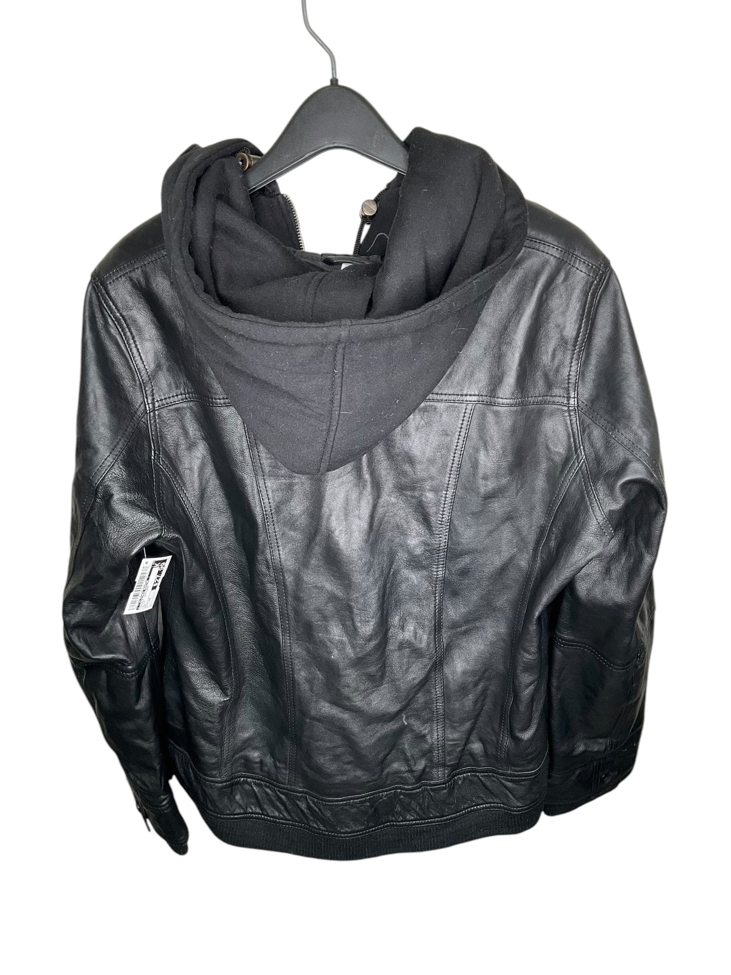 Jacket Leather By Clothes Mentor In Black, Size: 3x