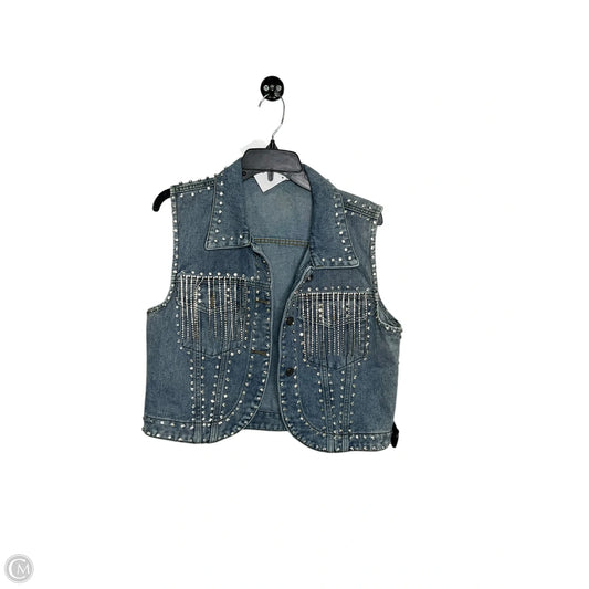 Vest Other By Clothes Mentor In Blue Denim, Size: L