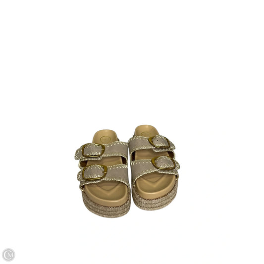 Sandals Heels Platform By Clothes Mentor In Tan, Size: 8