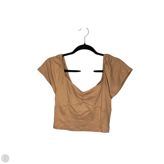 Top Short Sleeve By American Eagle In Brown, Size: M