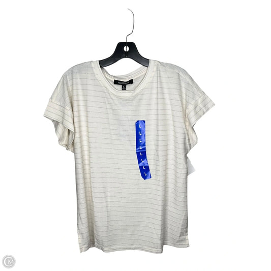 Top Short Sleeve By Ellen Tracy In Cream, Size: L