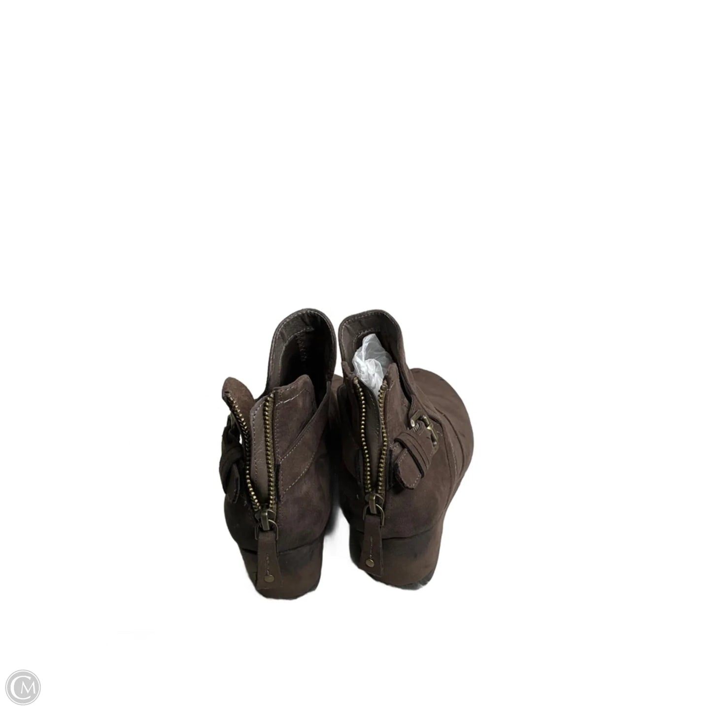 Boots Ankle Heels By Clothes Mentor In Brown, Size: 7.5