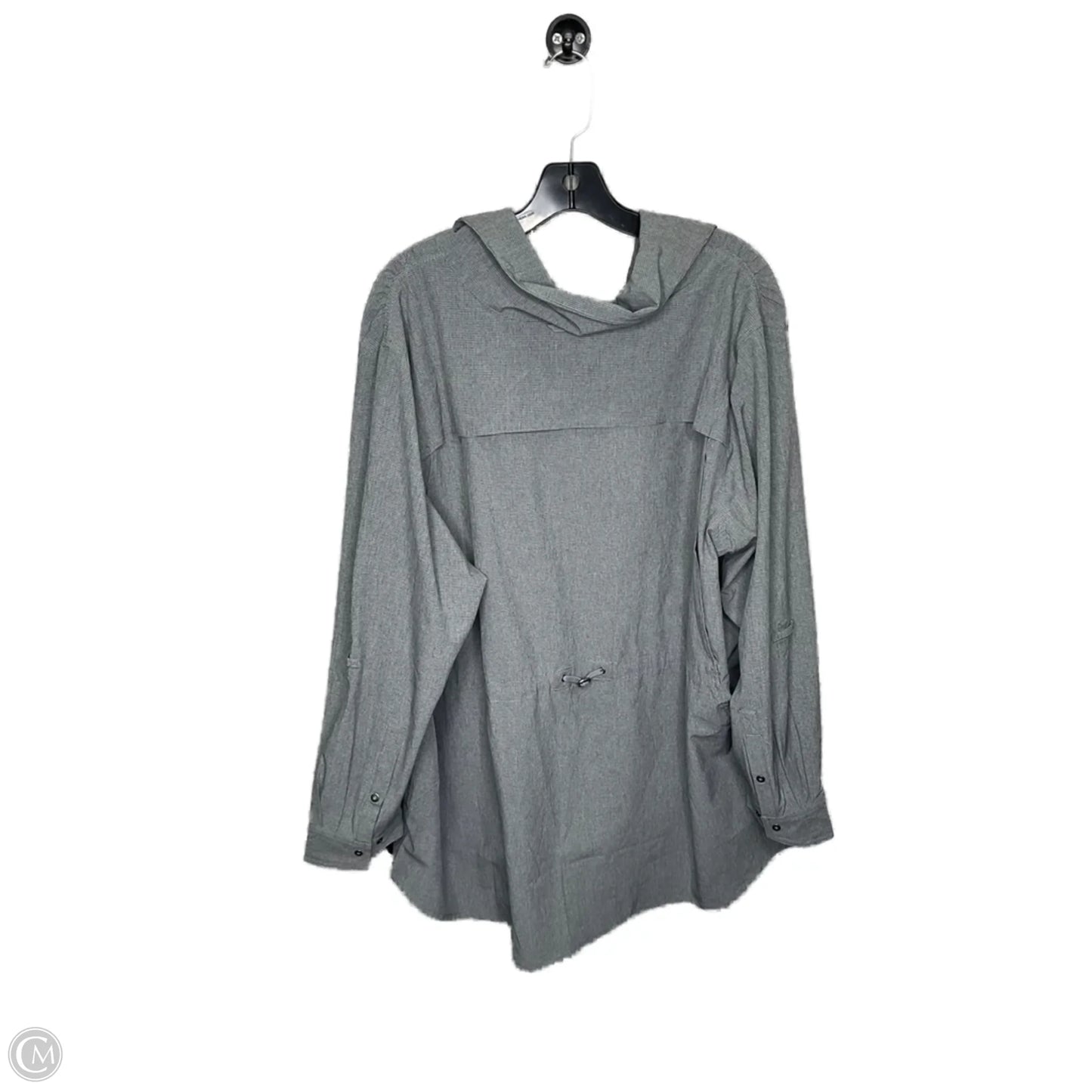 Athletic Top Long Sleeve Collar By Duluth Trading In Grey, Size: 2x