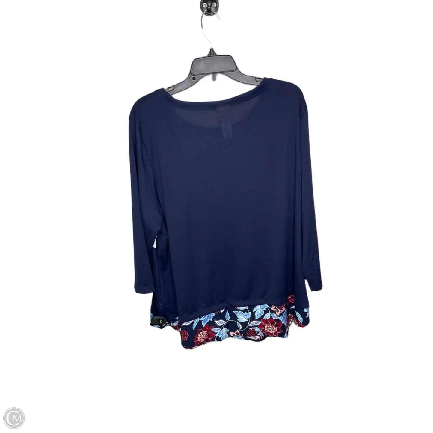 Top 3/4 Sleeve By Ruby Rd In Navy, Size: 2x