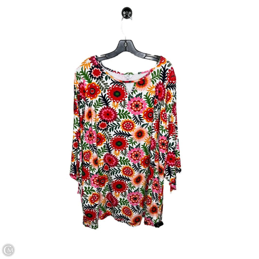 Top Long Sleeve By Crown And Ivy In Floral Print, Size: 2x