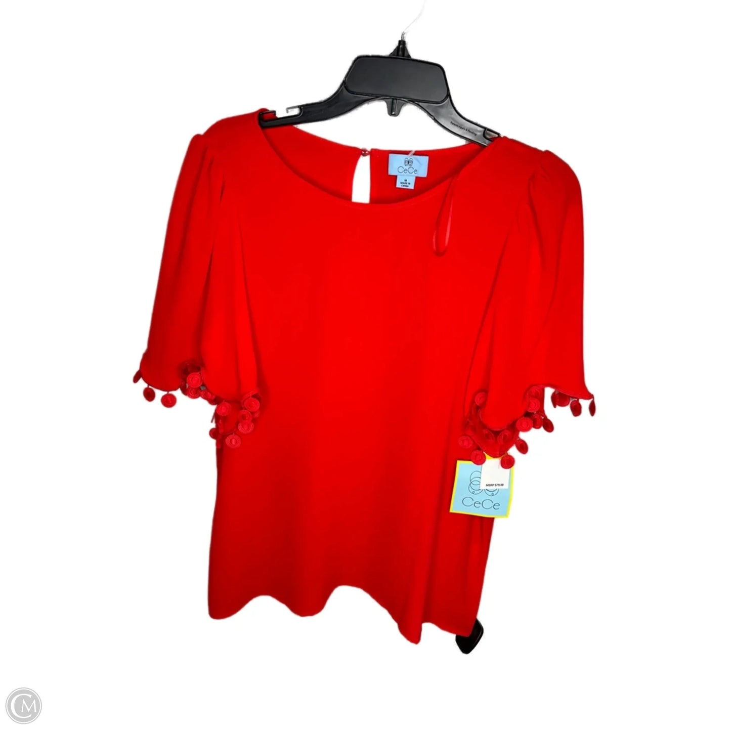 Top Short Sleeve By Cece In Red, Size: M