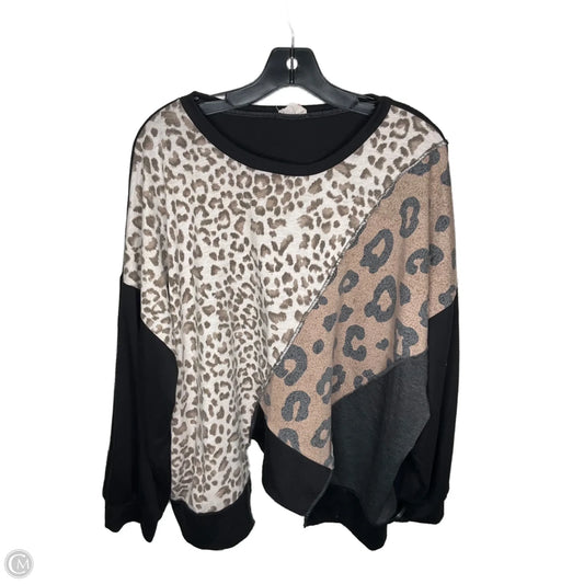 Top Long Sleeve By Bibi In Animal Print, Size: M