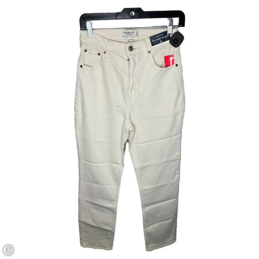 Jeans Straight By Abercrombie And Fitch In Cream, Size: 4