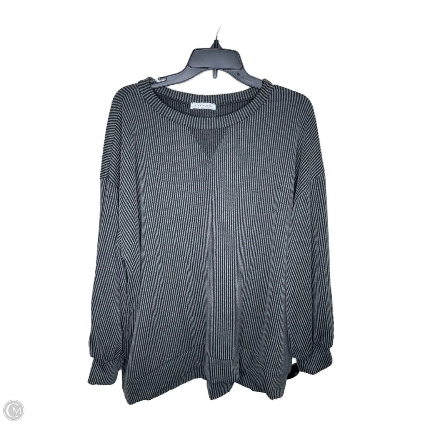 Top Long Sleeve By First Love In Grey, Size: 3x