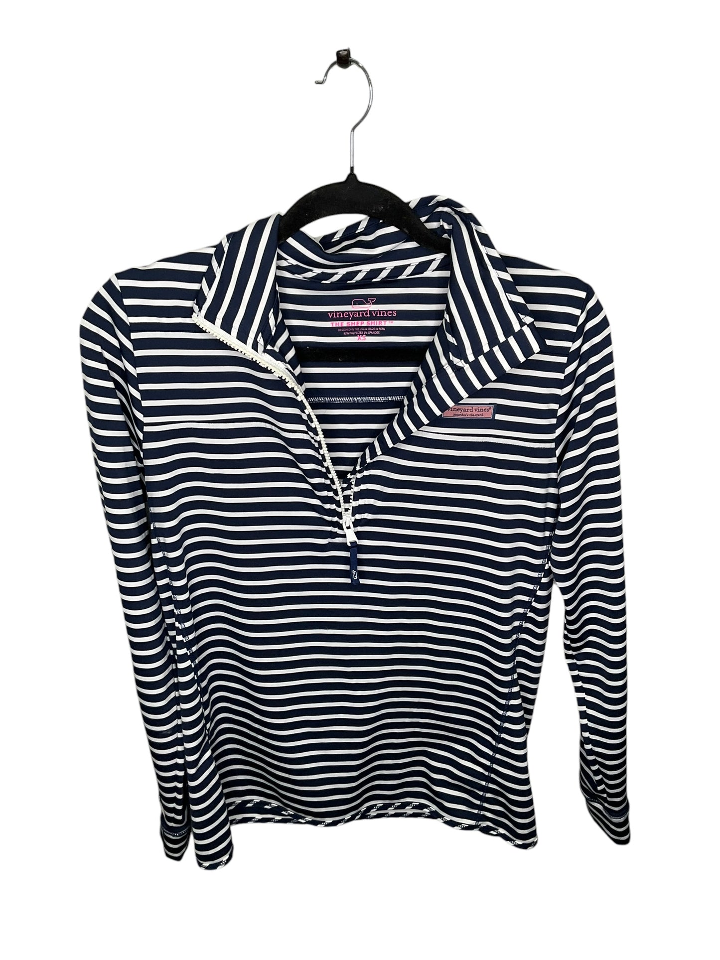 Athletic Top Long Sleeve Collar By Vineyard Vines In Striped Pattern, Size: Xs