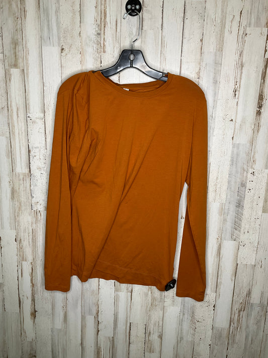 Orange Athletic Top Long Sleeve Collar Athleta, Size M