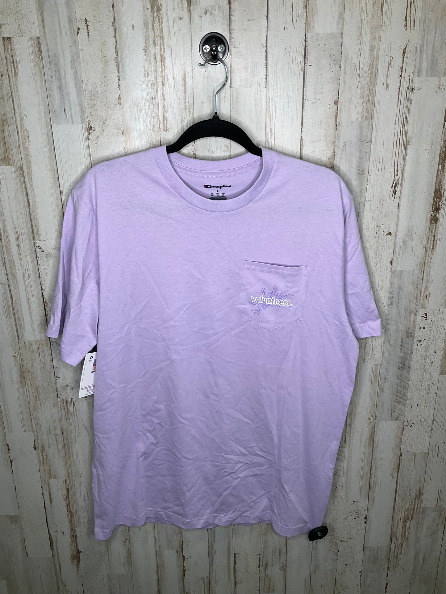 Purple Athletic Top Short Sleeve Champion, Size L