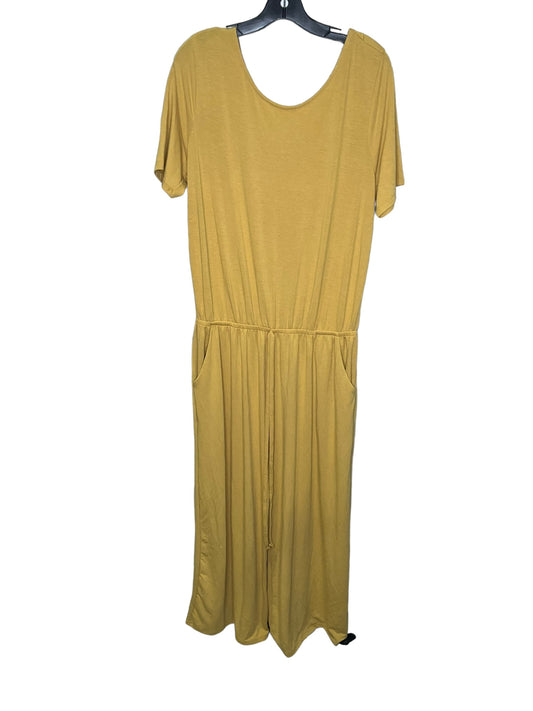 Jumpsuit By Zenana Outfitters In Yellow, Size: 1x