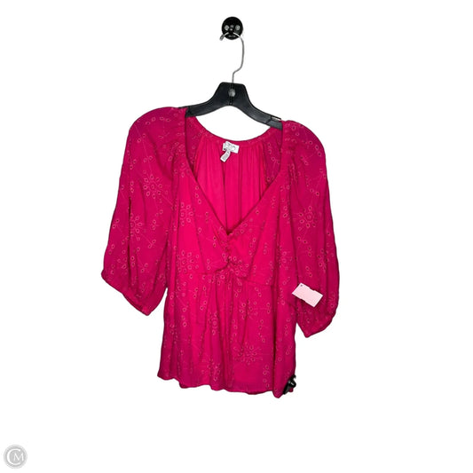 Top Short Sleeve By Sofia By Sofia Vergara In Pink, Size: Xxl