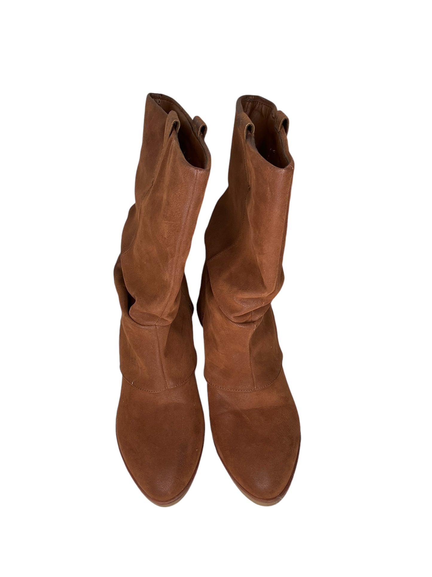 Boots Ankle Heels By Mia In Brown, Size: 10