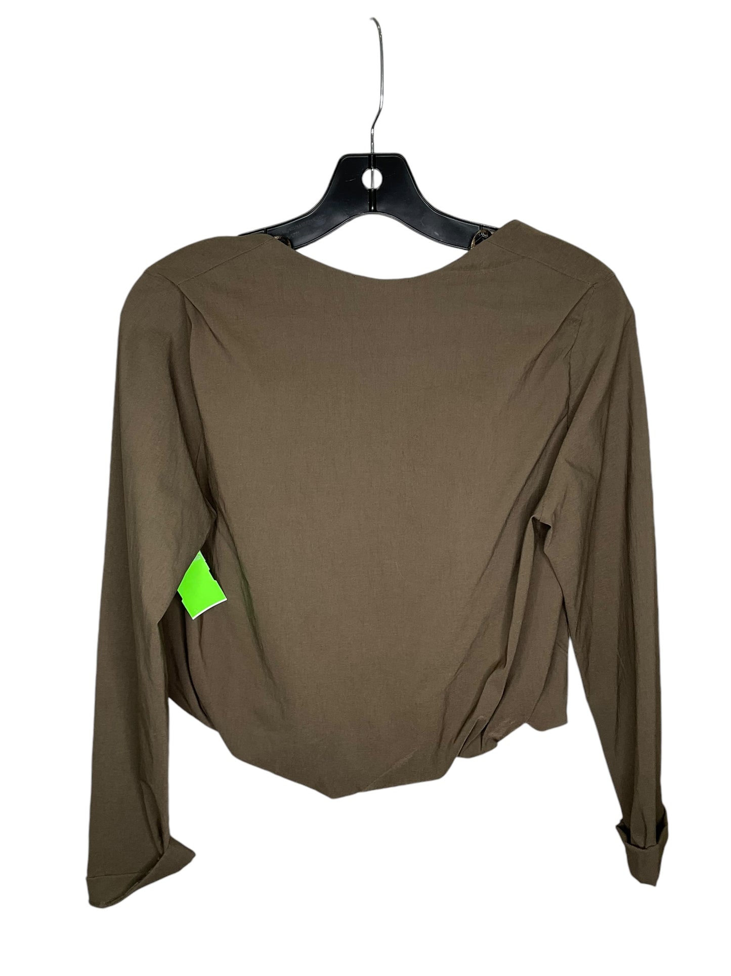 Top Long Sleeve By Zara In Green, Size: S