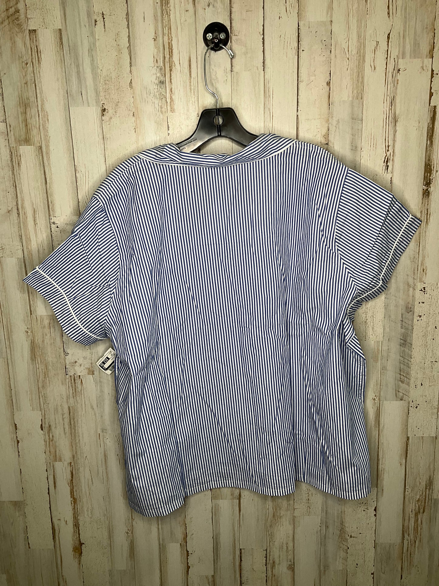 Blue & White Top Short Sleeve J. Crew, Size 3x