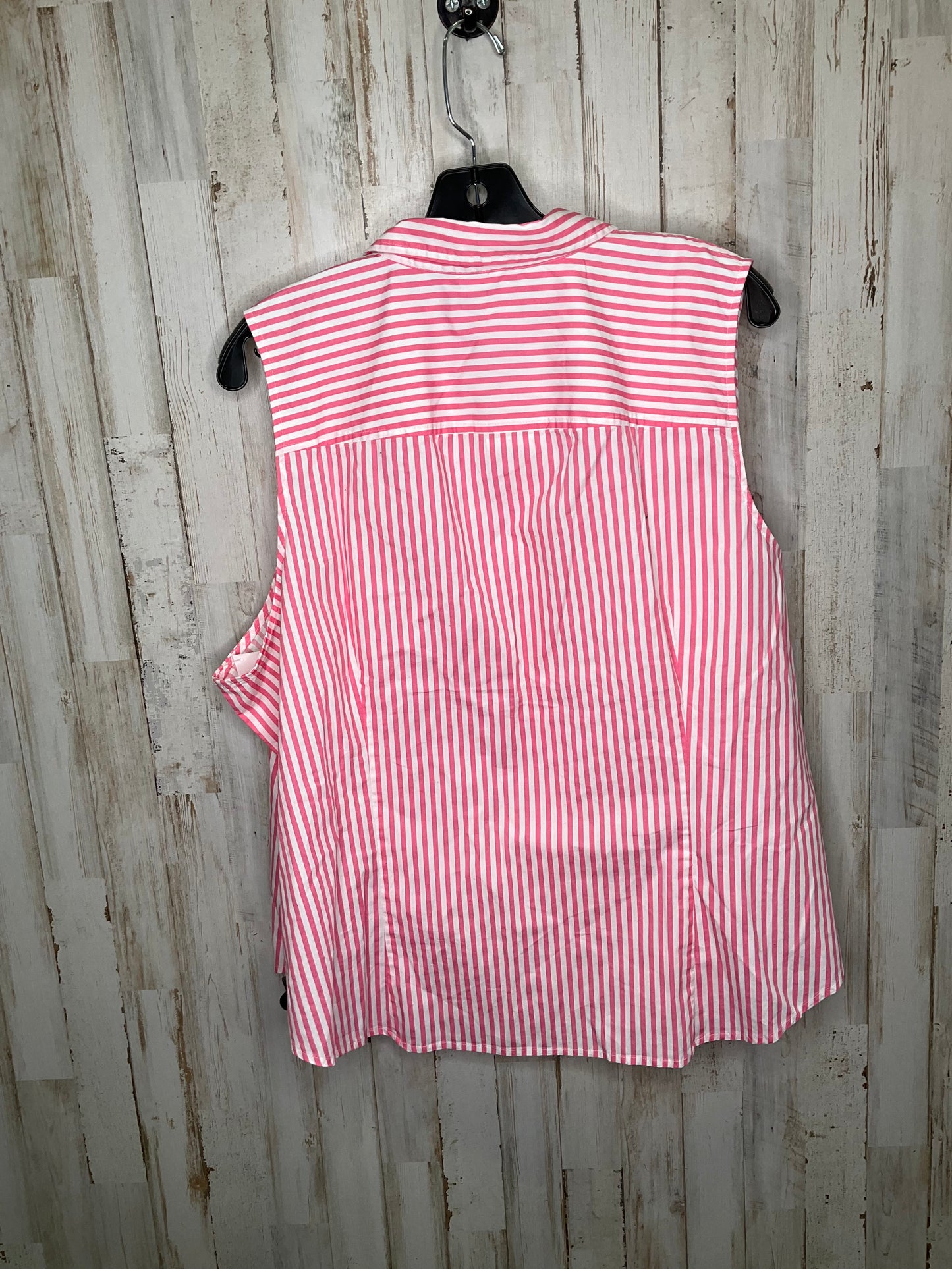 Pink & White Top Sleeveless J. Crew, Size 3x